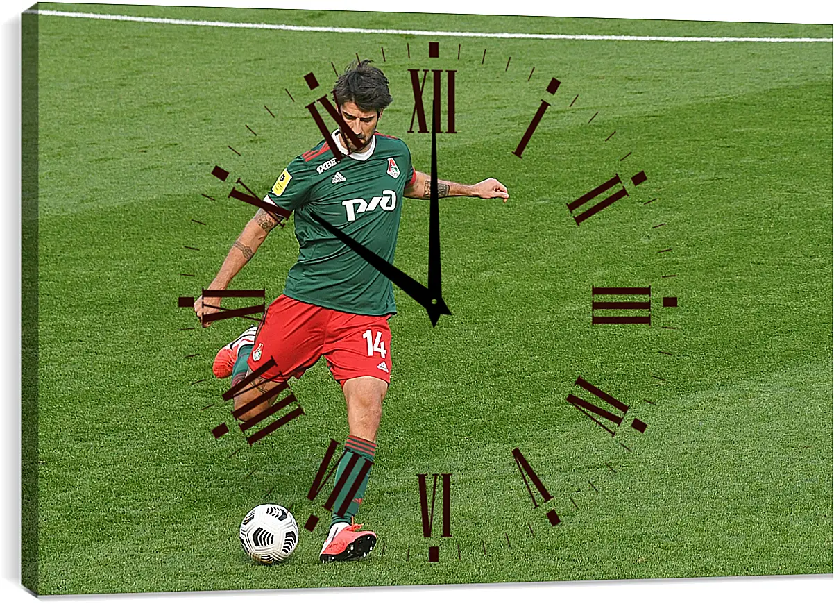 Часы картина - Ведран Чорлука. ФК Локомотив Москва. FC Lokomotiv Moscow