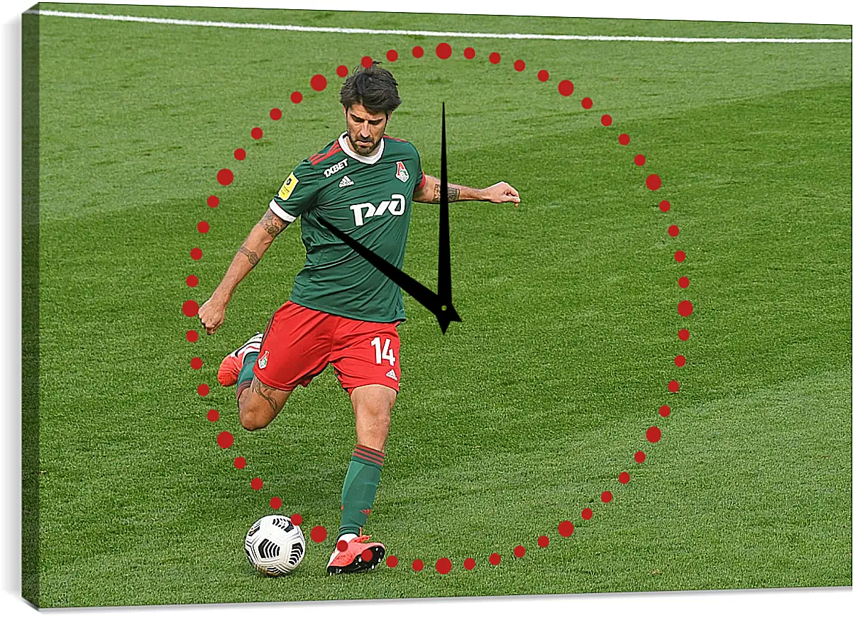 Часы картина - Ведран Чорлука. ФК Локомотив Москва. FC Lokomotiv Moscow