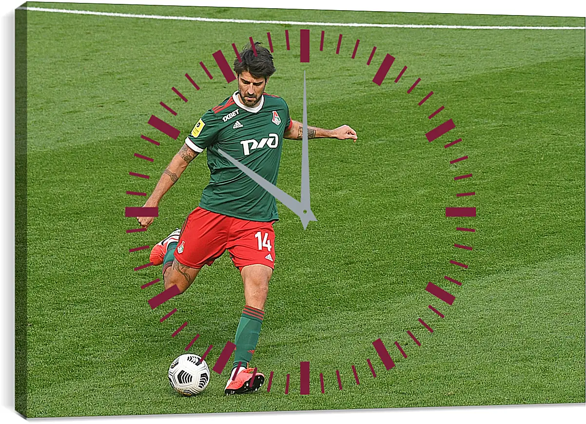 Часы картина - Ведран Чорлука. ФК Локомотив Москва. FC Lokomotiv Moscow