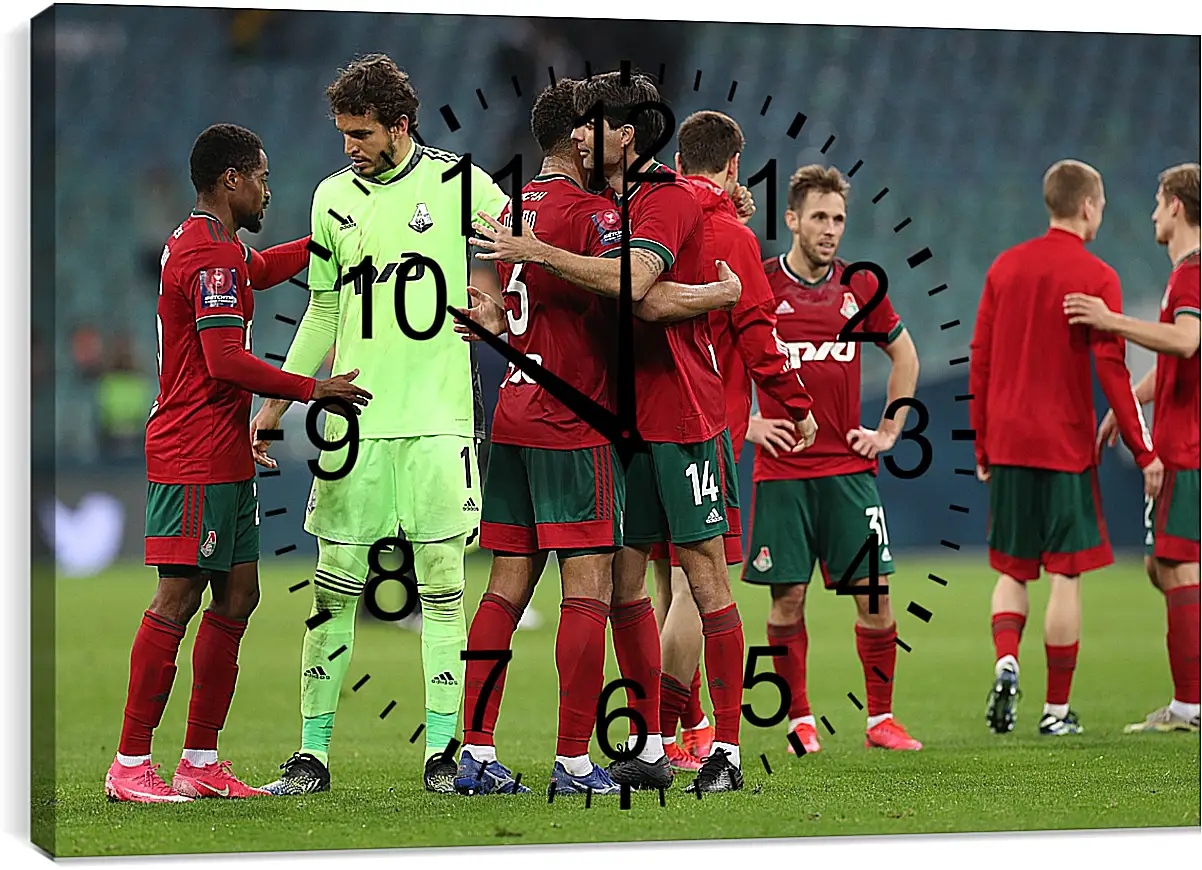 Часы картина - После матча. ФК Локомотив Москва. FC Lokomotiv Moscow