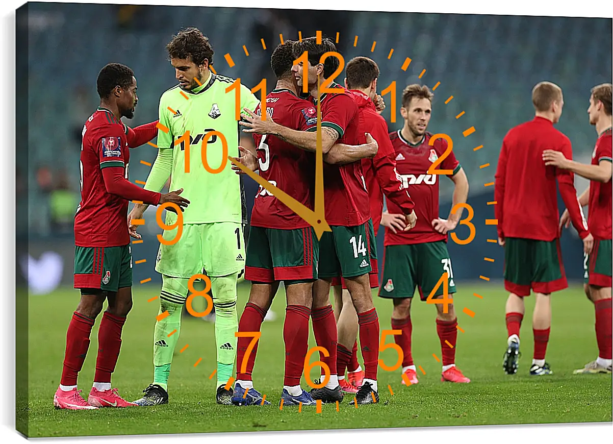 Часы картина - После матча. ФК Локомотив Москва. FC Lokomotiv Moscow