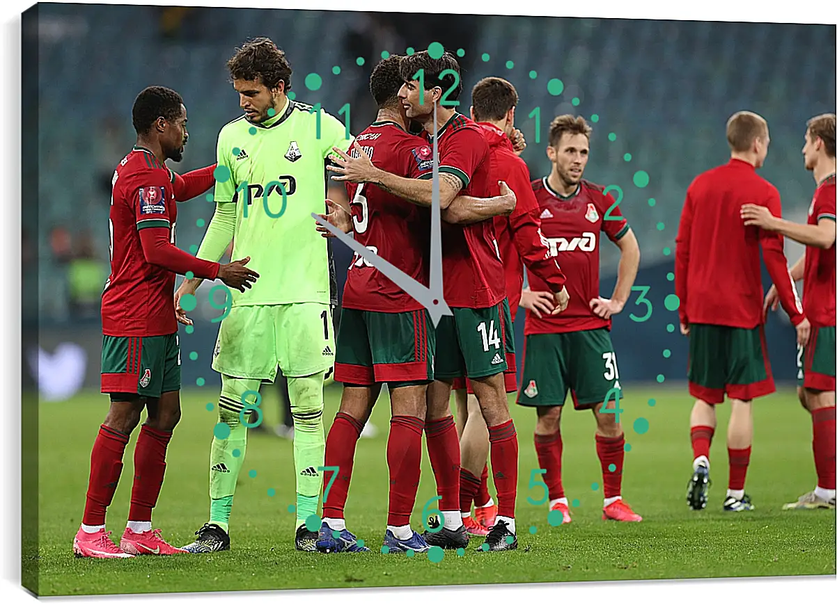 Часы картина - После матча. ФК Локомотив Москва. FC Lokomotiv Moscow