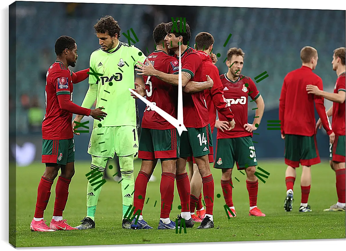 Часы картина - После матча. ФК Локомотив Москва. FC Lokomotiv Moscow