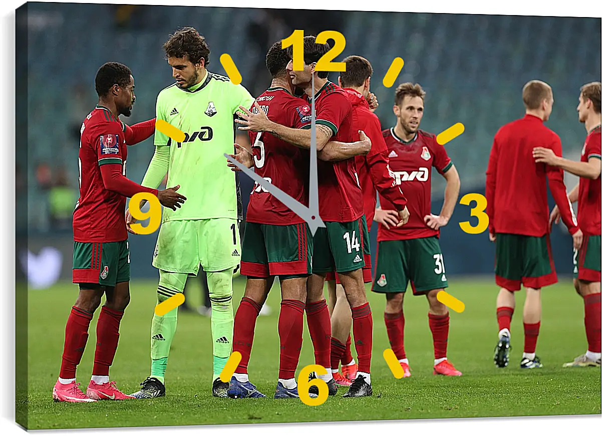 Часы картина - После матча. ФК Локомотив Москва. FC Lokomotiv Moscow