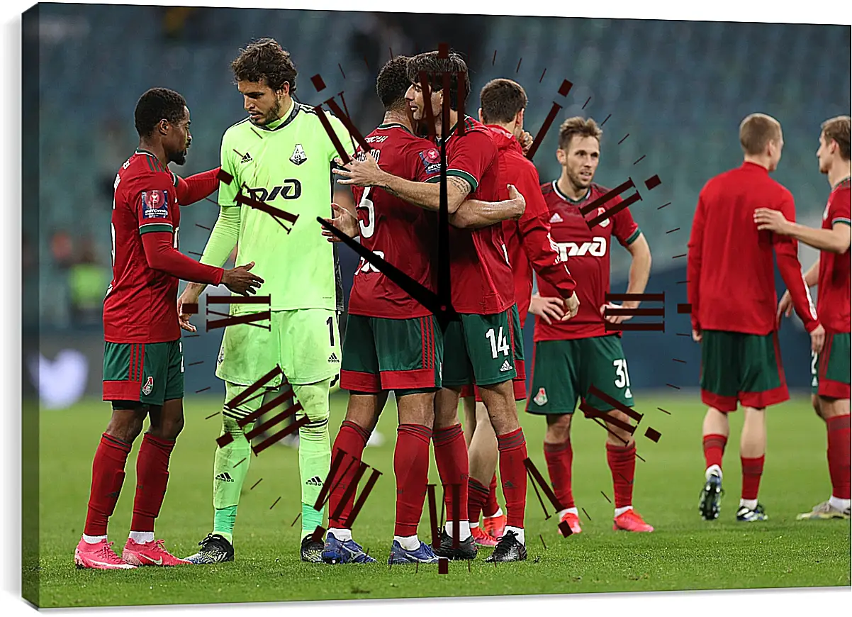 Часы картина - После матча. ФК Локомотив Москва. FC Lokomotiv Moscow