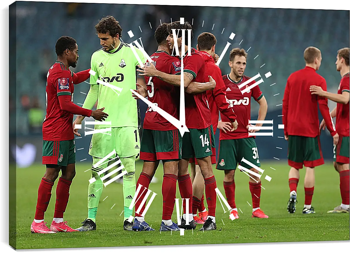 Часы картина - После матча. ФК Локомотив Москва. FC Lokomotiv Moscow