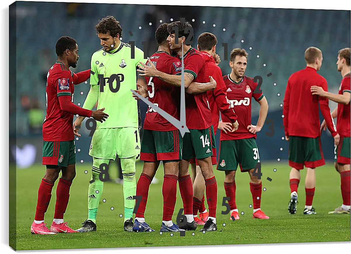 Часы картина - После матча. ФК Локомотив Москва. FC Lokomotiv Moscow