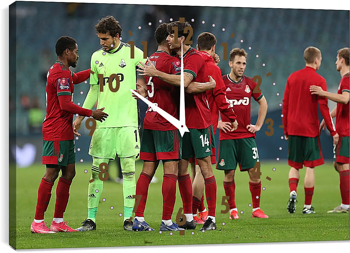 Часы картина - После матча. ФК Локомотив Москва. FC Lokomotiv Moscow