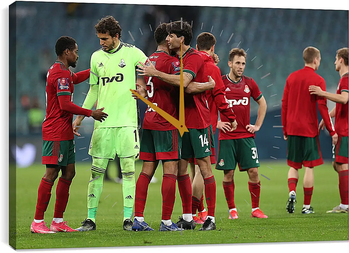 Часы картина - После матча. ФК Локомотив Москва. FC Lokomotiv Moscow