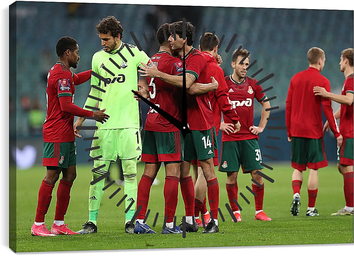 Часы картина - После матча. ФК Локомотив Москва. FC Lokomotiv Moscow