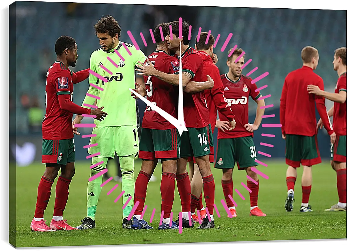 Часы картина - После матча. ФК Локомотив Москва. FC Lokomotiv Moscow