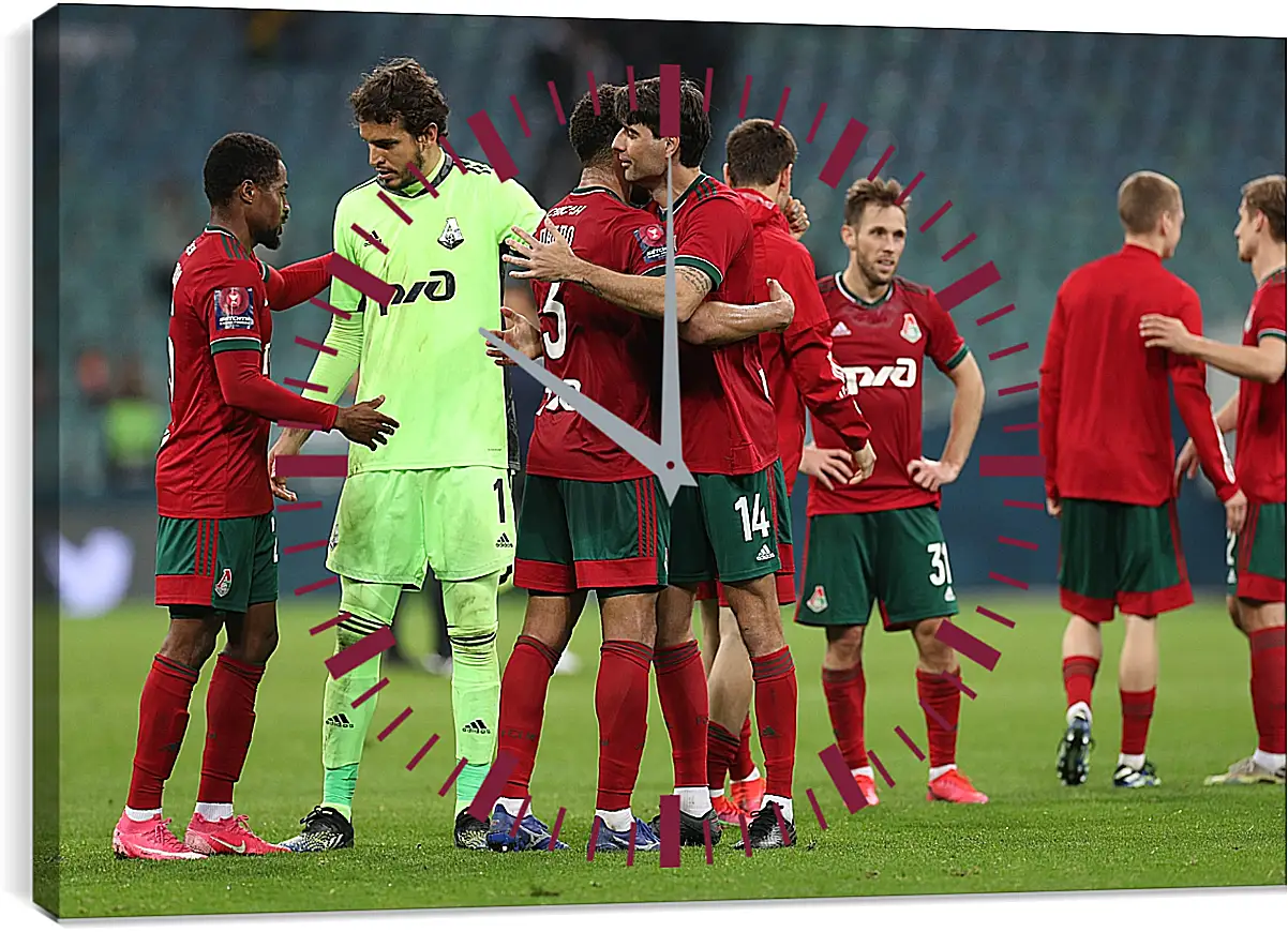 Часы картина - После матча. ФК Локомотив Москва. FC Lokomotiv Moscow