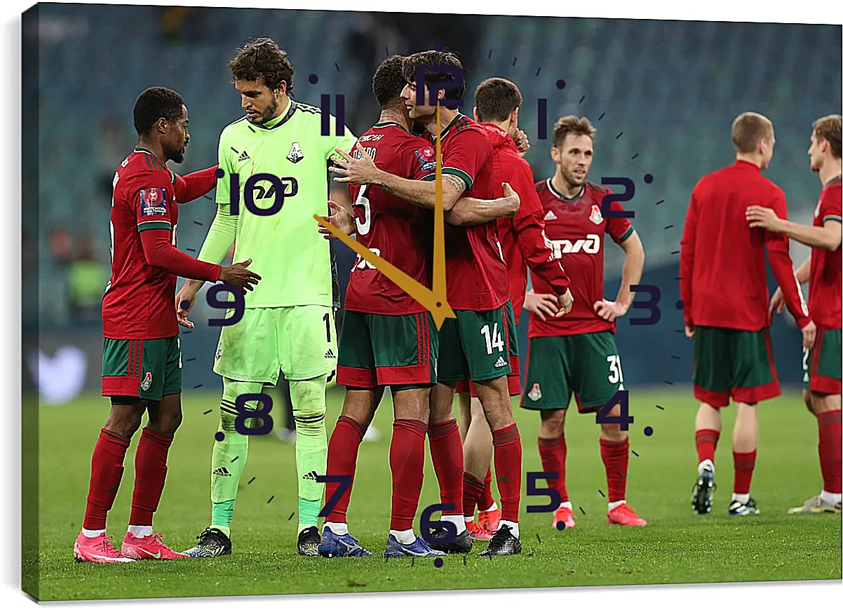 Часы картина - После матча. ФК Локомотив Москва. FC Lokomotiv Moscow