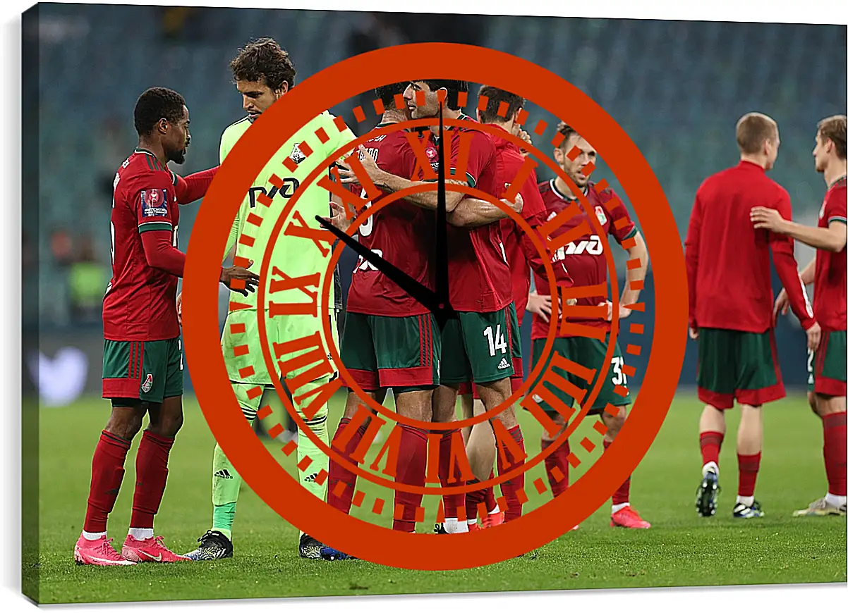 Часы картина - После матча. ФК Локомотив Москва. FC Lokomotiv Moscow