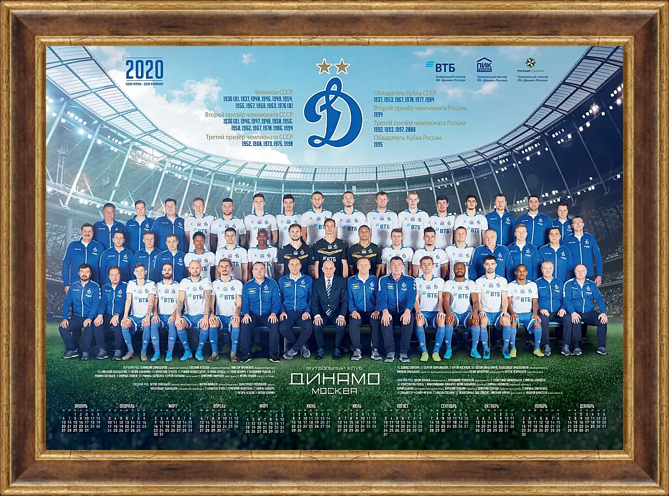 Картина в раме - ФК Динамо Москва. FC Dynamo Moscow