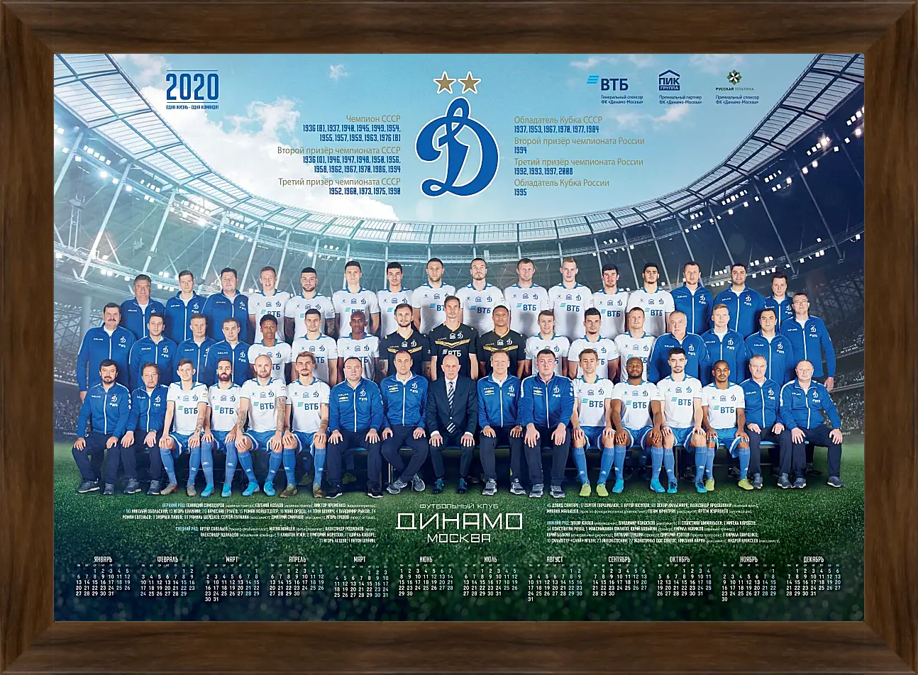 Картина в раме - ФК Динамо Москва. FC Dynamo Moscow