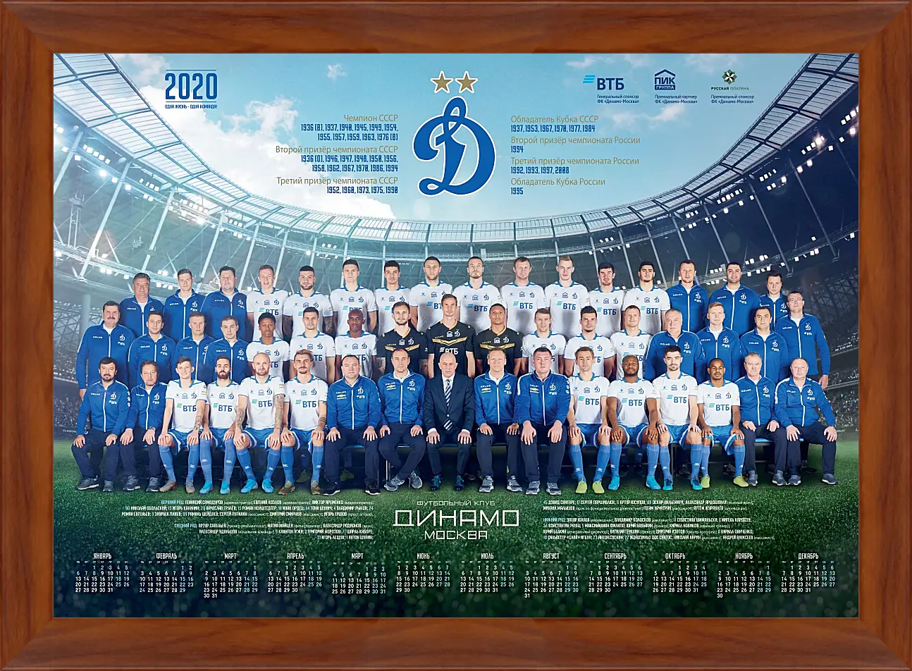 Картина в раме - ФК Динамо Москва. FC Dynamo Moscow