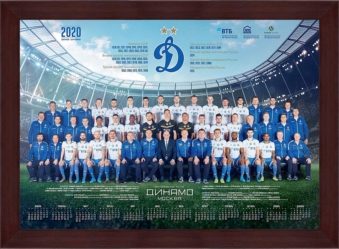 Картина в раме - ФК Динамо Москва. FC Dynamo Moscow