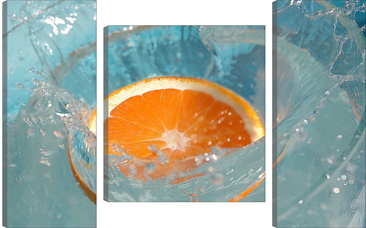 Модульная картина - Долька апельсина в воде