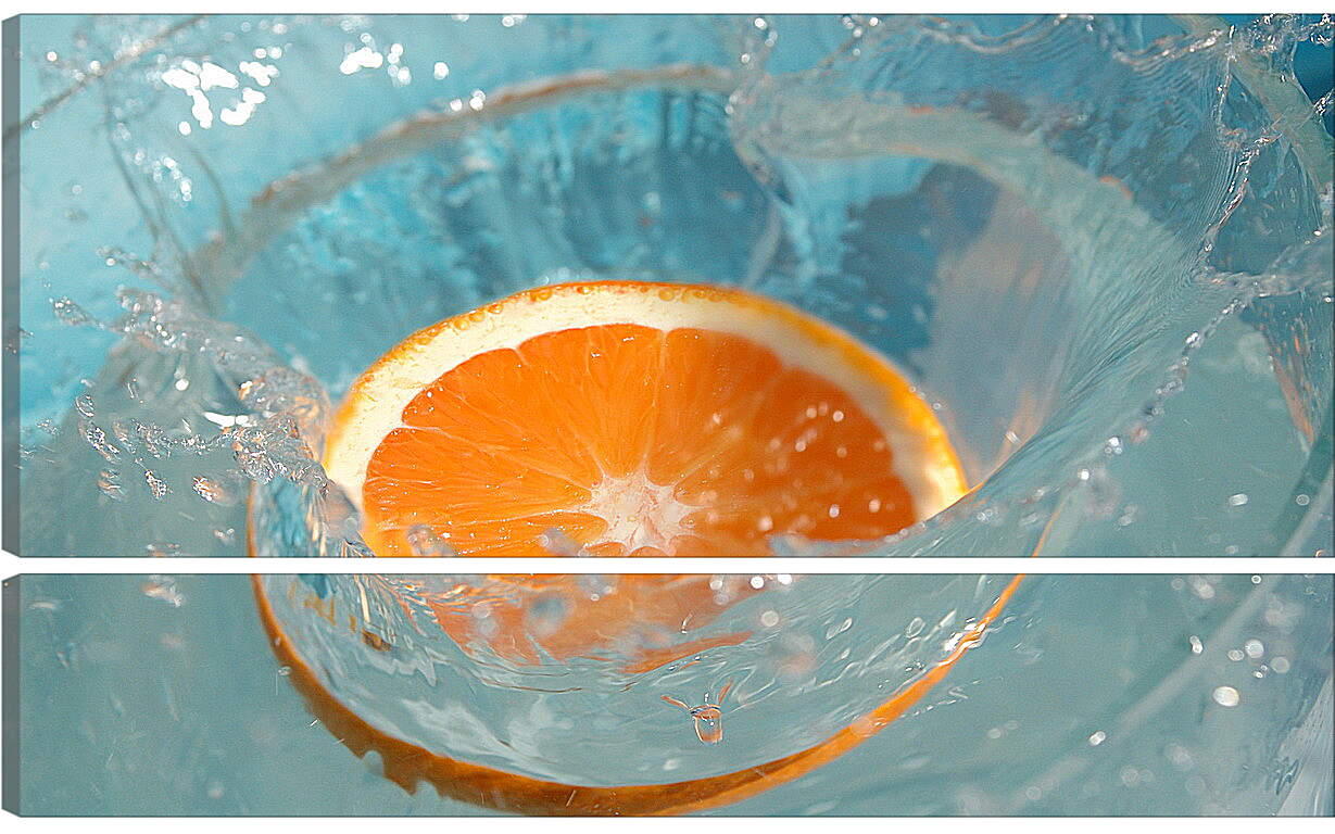 Модульная картина - Долька апельсина в воде