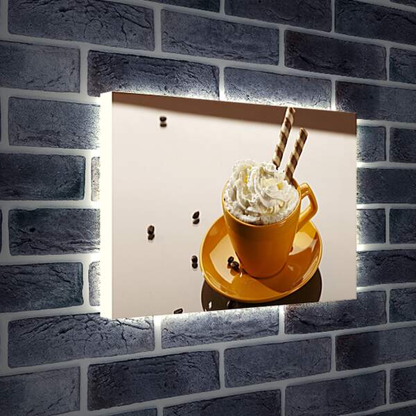 Лайтбокс световая панель - Две сладкие трубочки в чашке