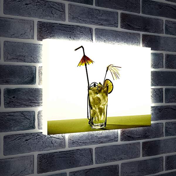 Лайтбокс световая панель - Коктейль с трубочкой