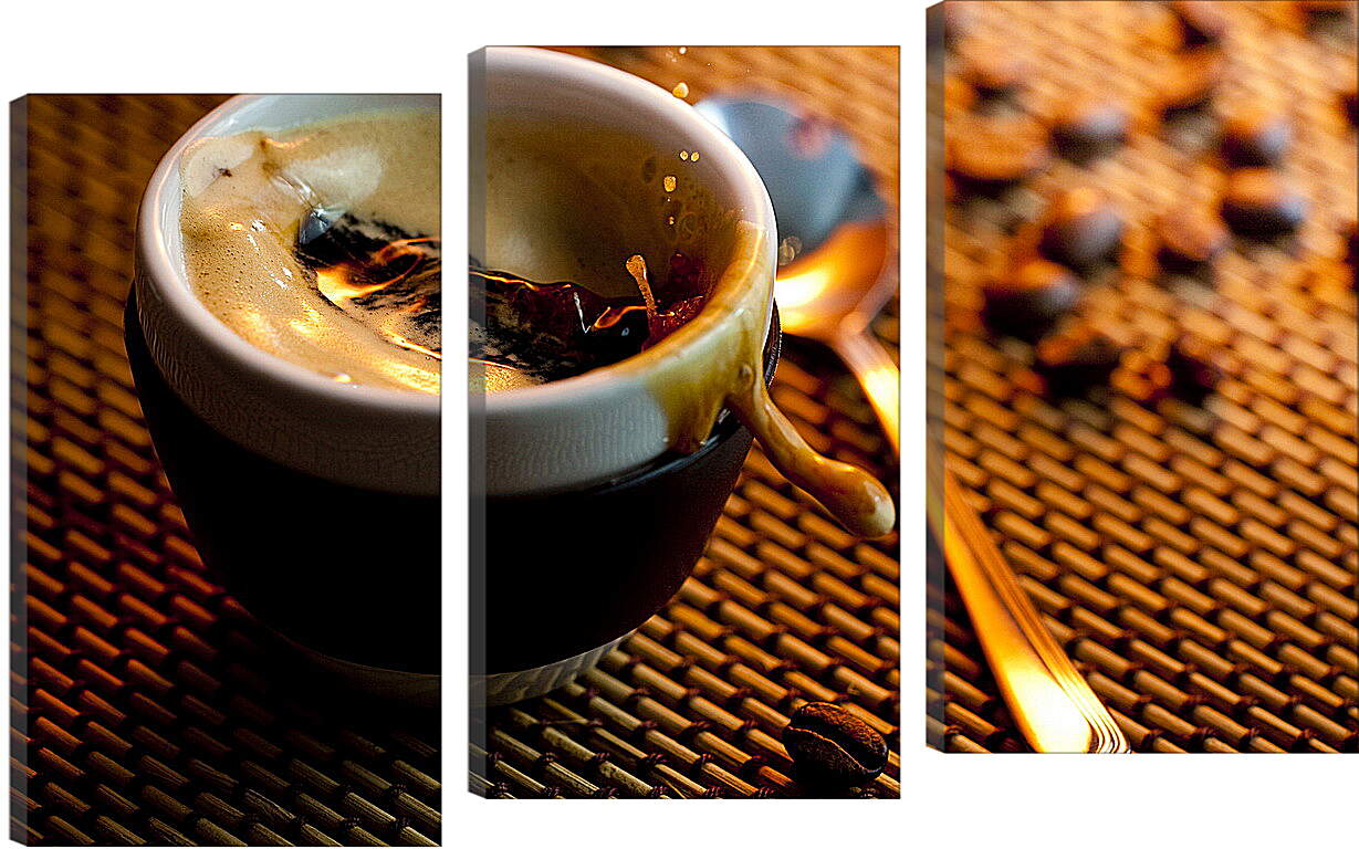 Модульная картина - Чайная ложка и чашечка