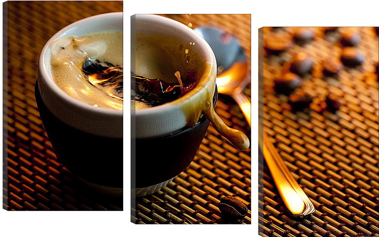 Модульная картина - Чайная ложка и чашечка