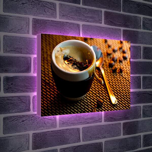 Лайтбокс световая панель - Чайная ложка и чашечка