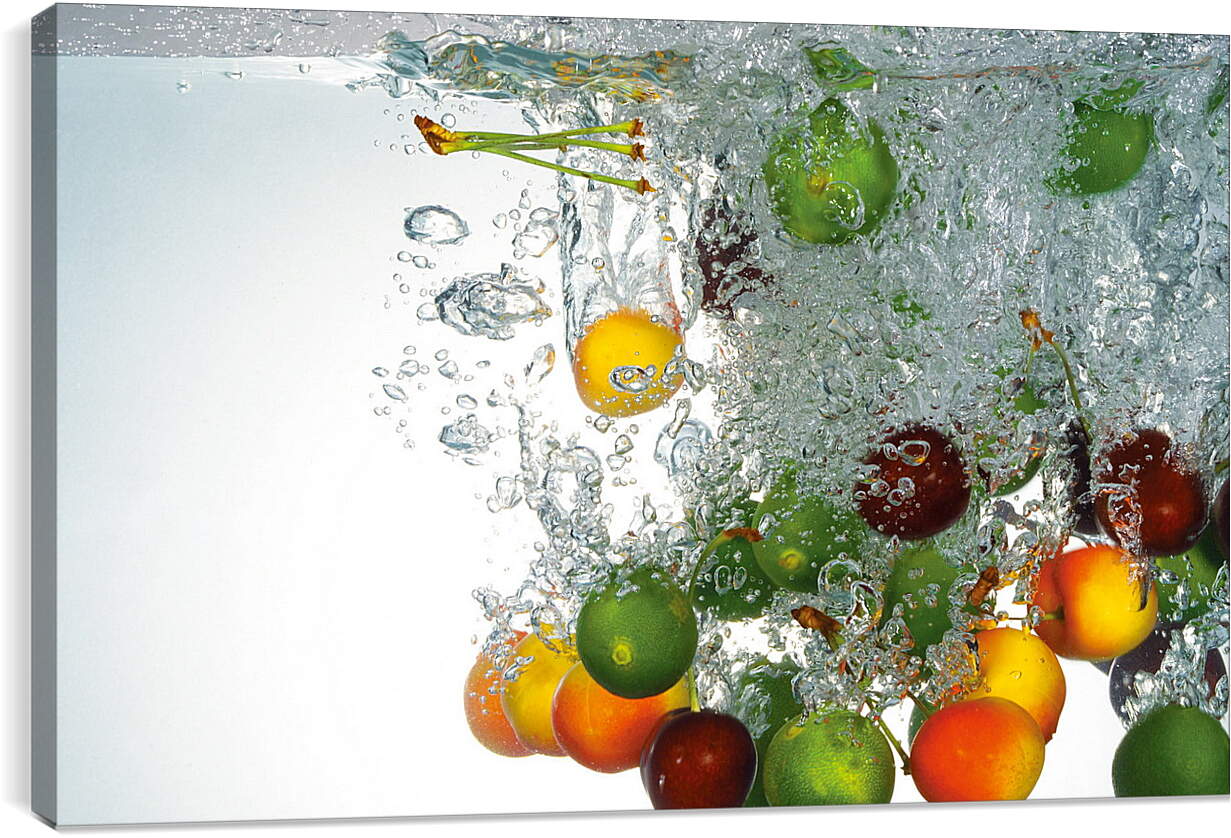 Постер и плакат - Разнообразие фруктов в воде