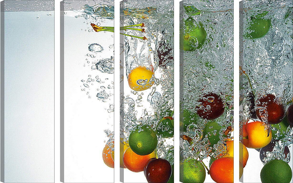Модульная картина - Разнообразие фруктов в воде