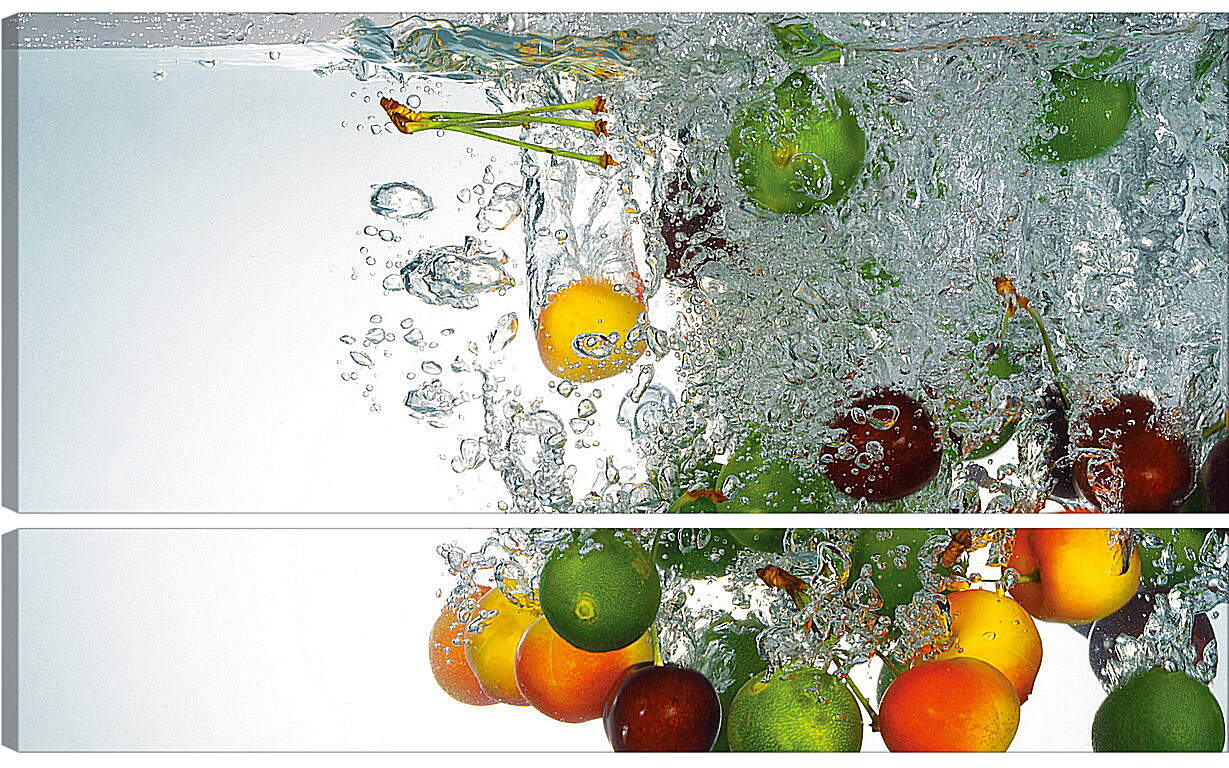 Модульная картина - Разнообразие фруктов в воде