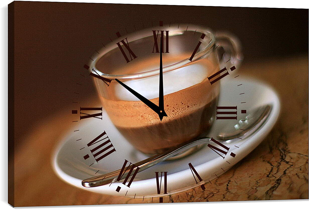 Часы картина - Половина чашки кофе
