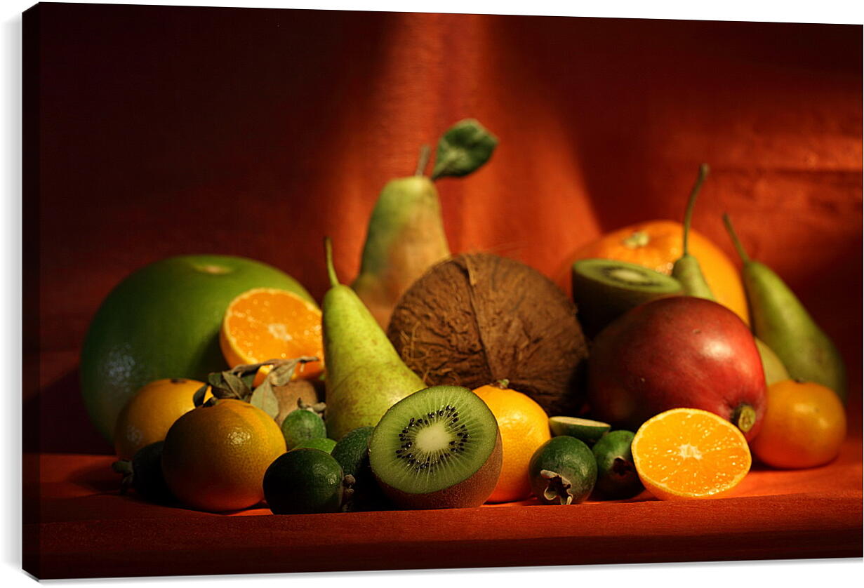 Постер и плакат - Разнообразие фруктов на столе