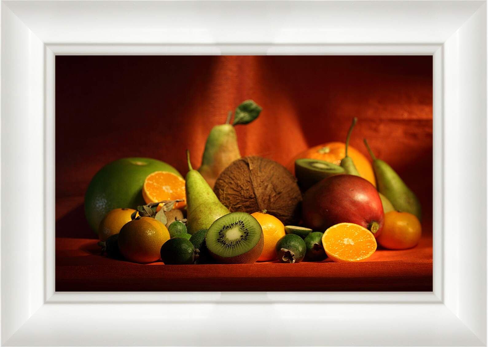 Картина в раме - Разнообразие фруктов на столе