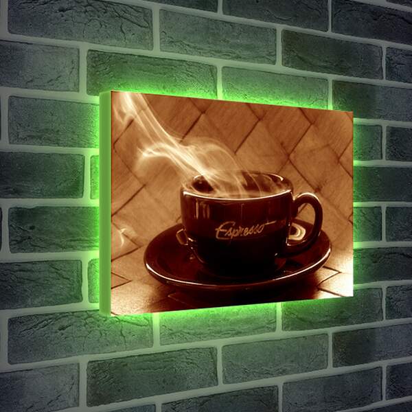Лайтбокс световая панель - Чашка на блюдце с горячим напитком