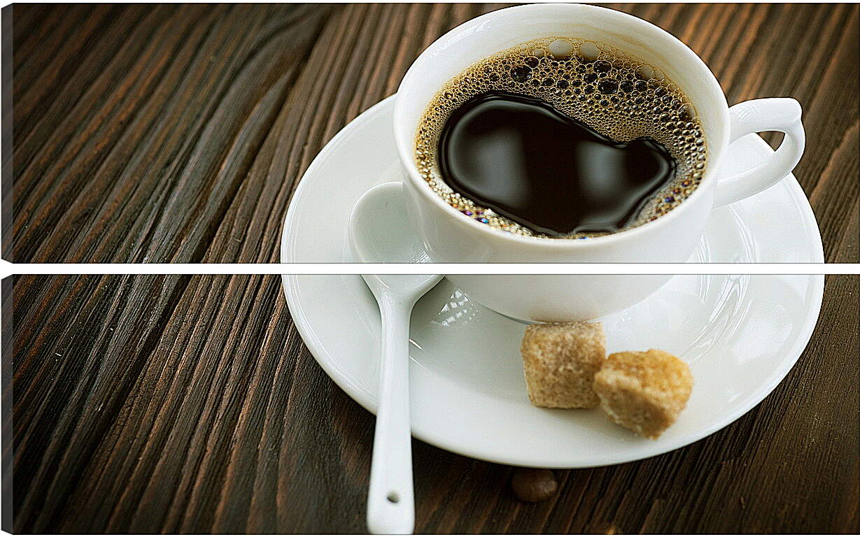 Модульная картина - Чашечка с кофе на блюдце