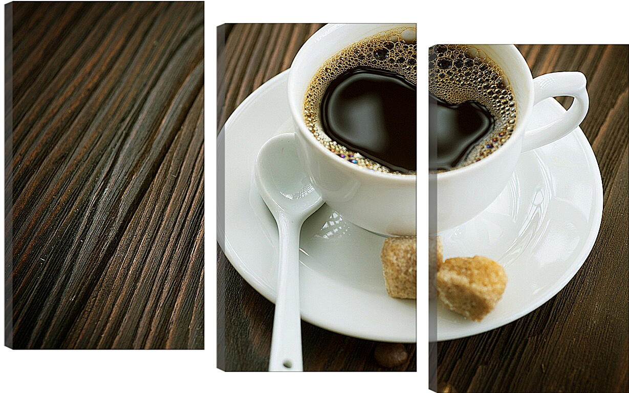 Модульная картина - Чашечка с кофе на блюдце