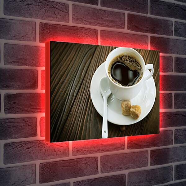 Лайтбокс световая панель - Чашечка с кофе на блюдце