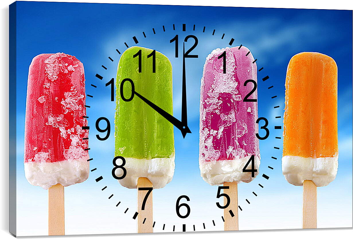 Часы картина - Мороженое разных цветов