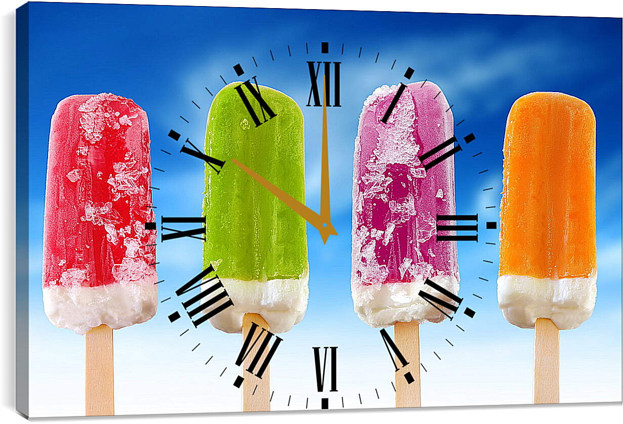 Часы картина - Мороженое разных цветов