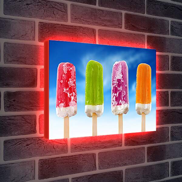 Лайтбокс световая панель - Мороженое разных цветов