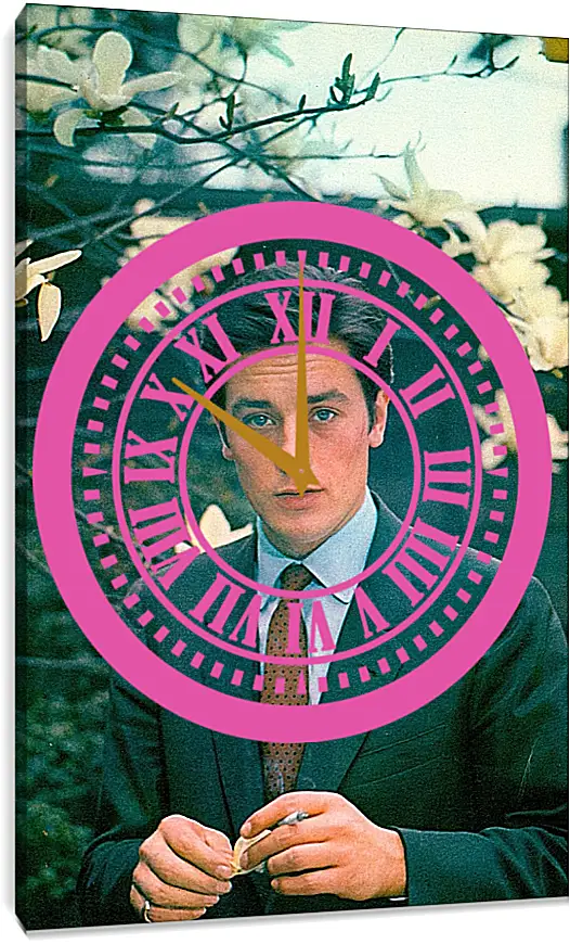 Часы картина - Ален Делон. Alain Delon