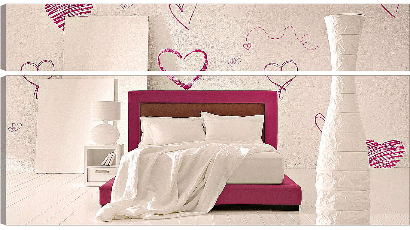 Обои на стену в комнату. Кровать сердечко. Интерьер для влюбленных. Дизайн с сердечками комнаты. Комната сердечек спальня.