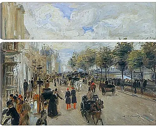 Модульная картина - Paris, the Quay of Malaquais. Пьер Огюст Ренуар