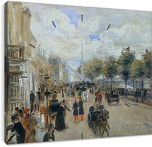 Часы картина - Paris, the Quay of Malaquais. Пьер Огюст Ренуар