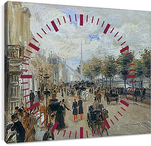 Часы картина - Paris, the Quay of Malaquais. Пьер Огюст Ренуар