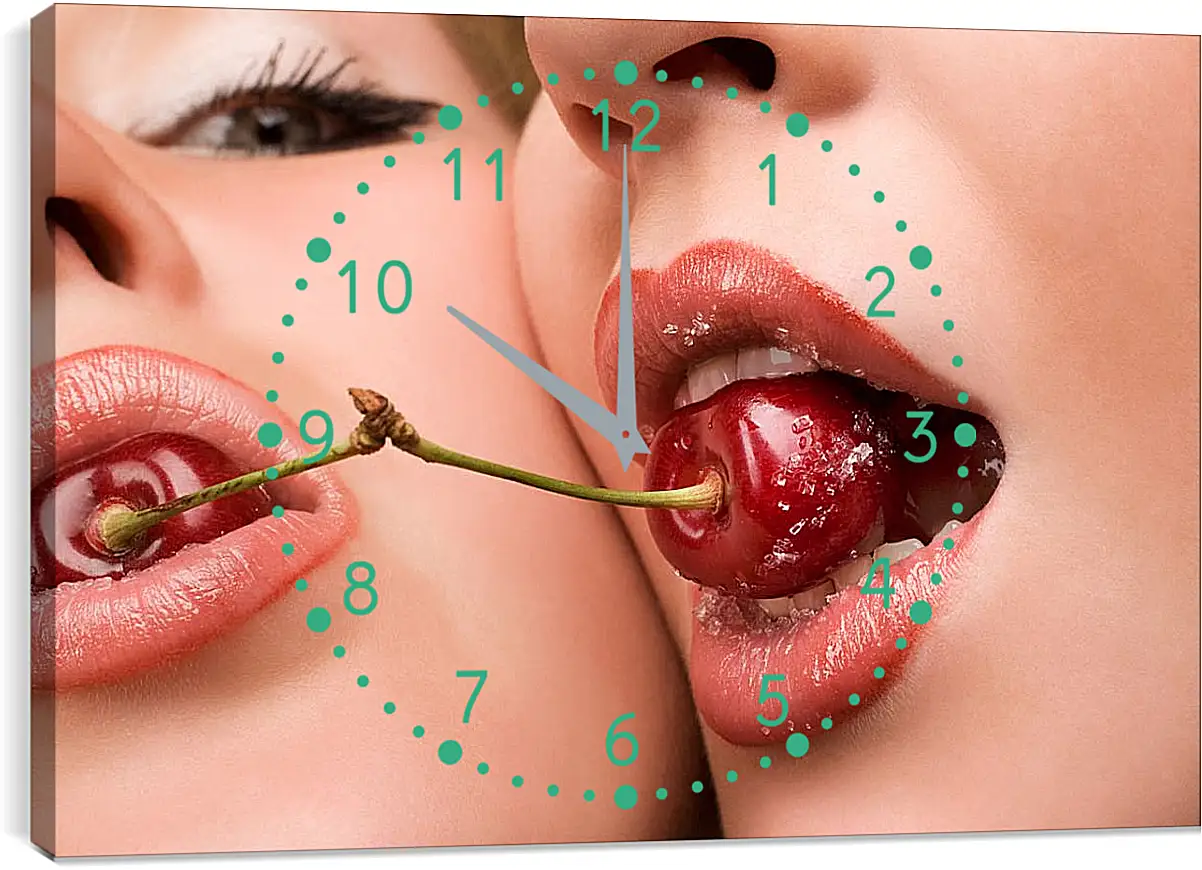 Часы картина - Разлучницы вишенок