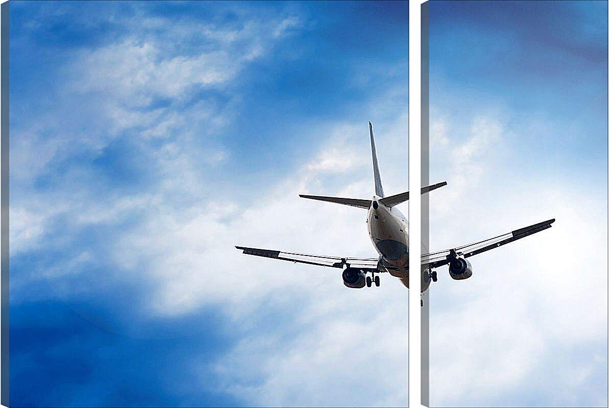 Модульная картина - Самолет вид снизу