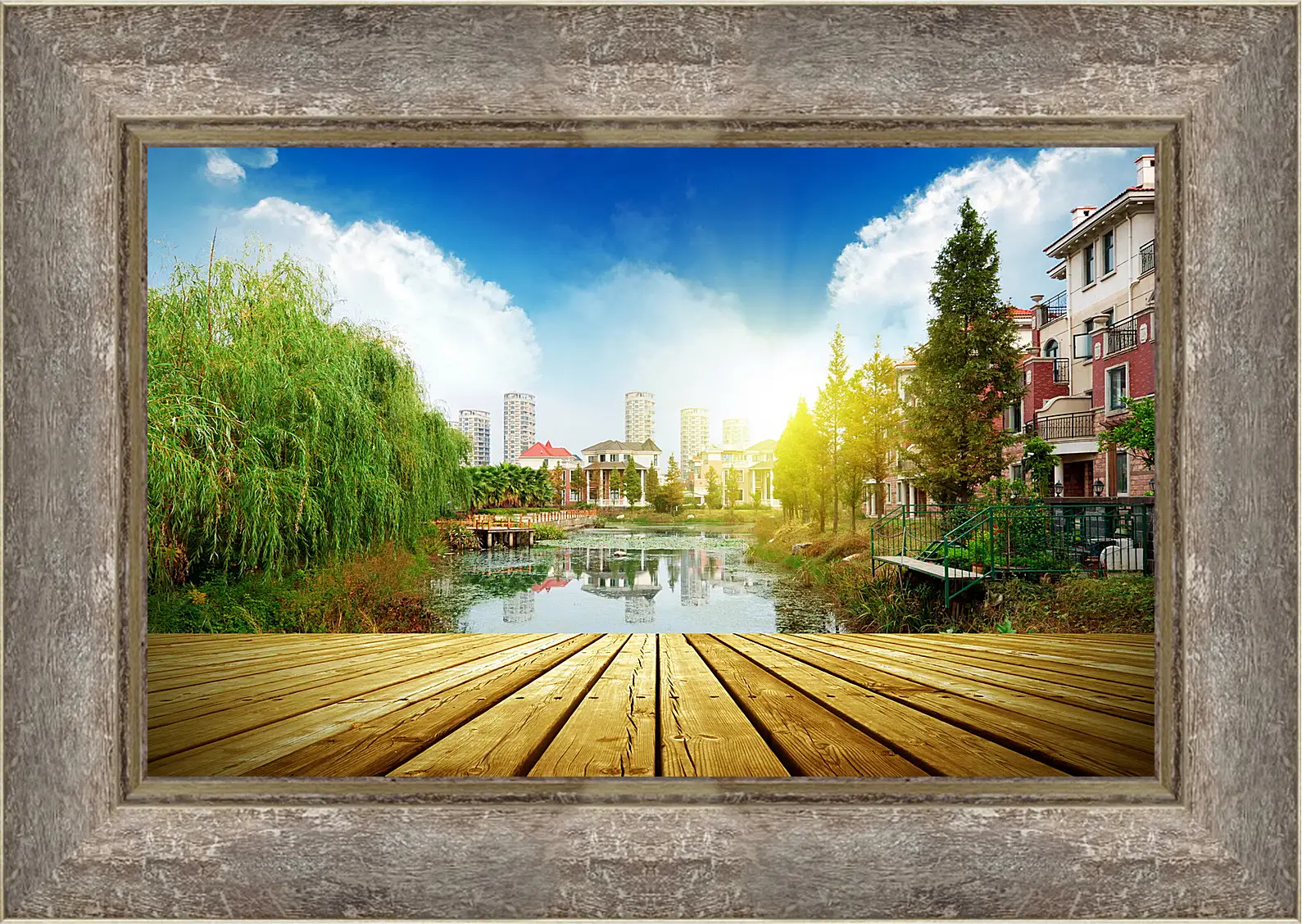 Картина в раме - Город